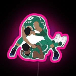 Jaylen Brown And Jayson Tatum Celebration RGB Neon Sign