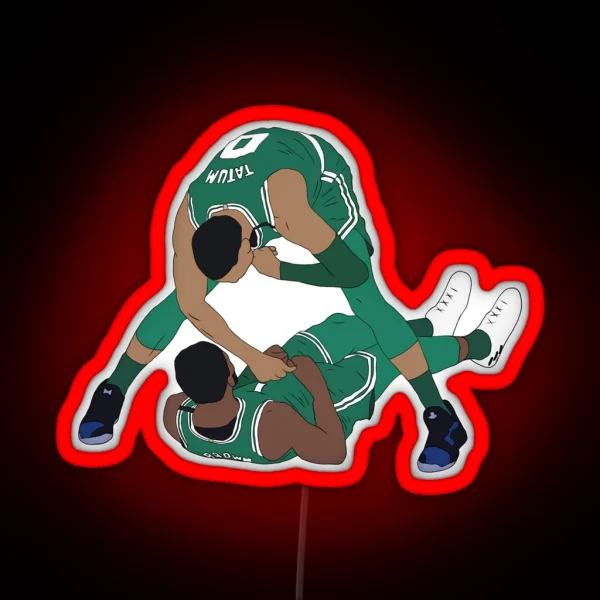 Jaylen Brown And Jayson Tatum Celebration RGB Neon Sign