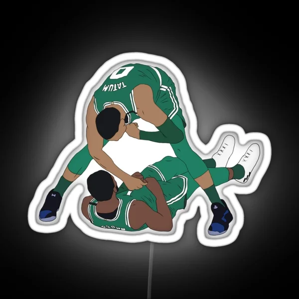 Jaylen Brown And Jayson Tatum Celebration RGB Neon Sign