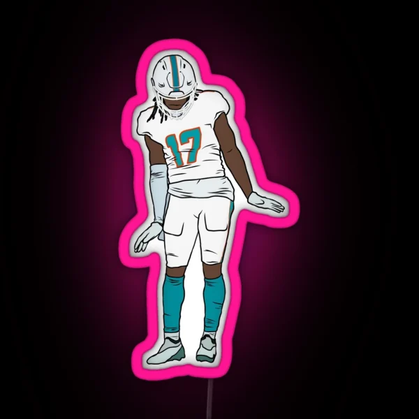 Jaylen Waddle Celebration RGB Neon Sign