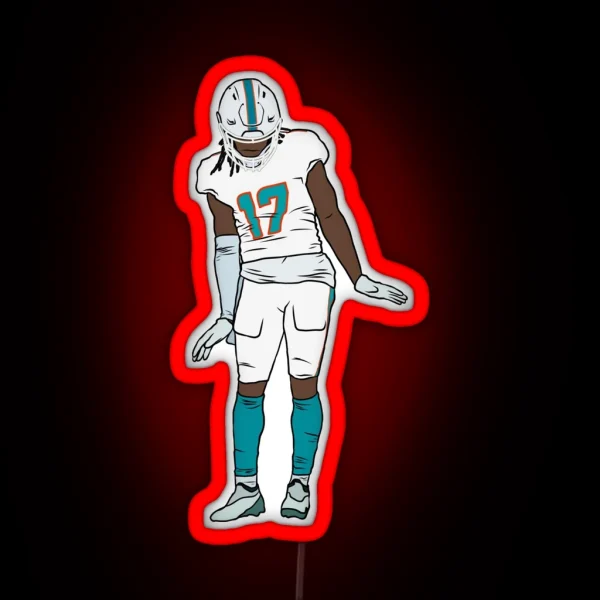 Jaylen Waddle Celebration RGB Neon Sign