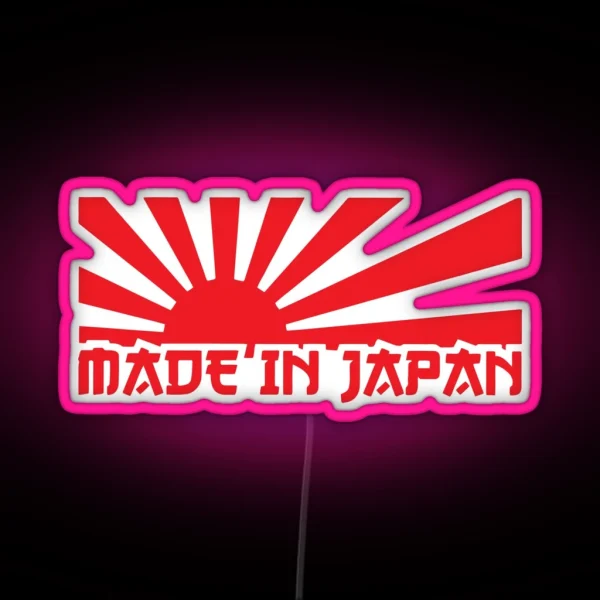 JDM Made In Japan Rising Sun RGB Neon Sign