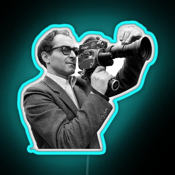 Jean Luc Godard With Camera RGB Neon Sign