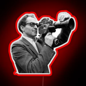 Jean Luc Godard With Camera RGB Neon Sign