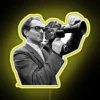 RGB Neon Sign Featuring Jean-Luc Godard's Film Camera Iconography