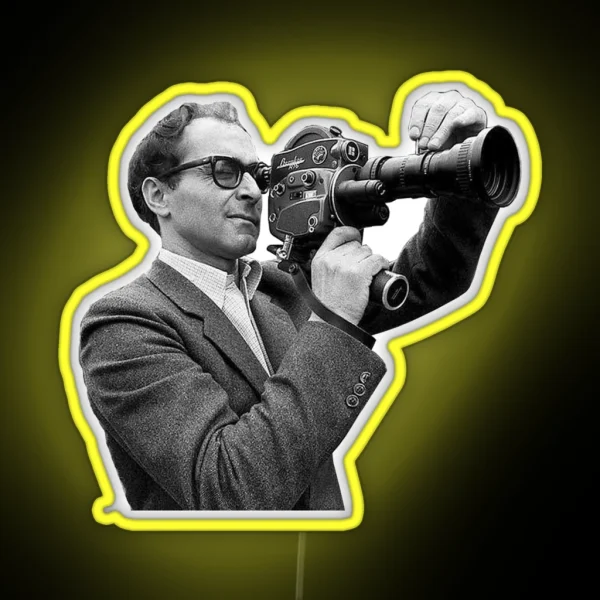 Jean Luc Godard With Camera RGB Neon Sign