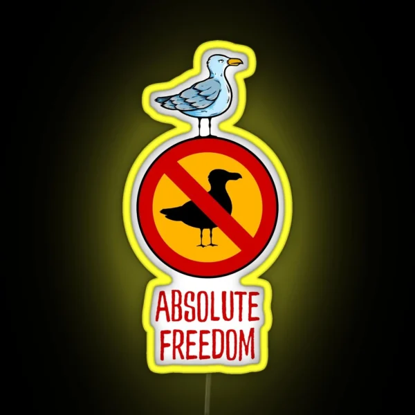 Jean Paul Sartre Absolute Freedom Seagull RGB Neon Sign