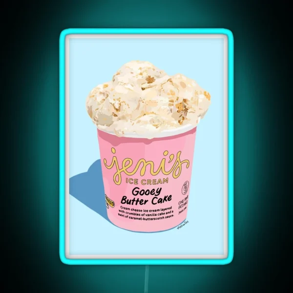Jeni S Ice Cream Pint Gooey Butter Cake RGB Neon Sign
