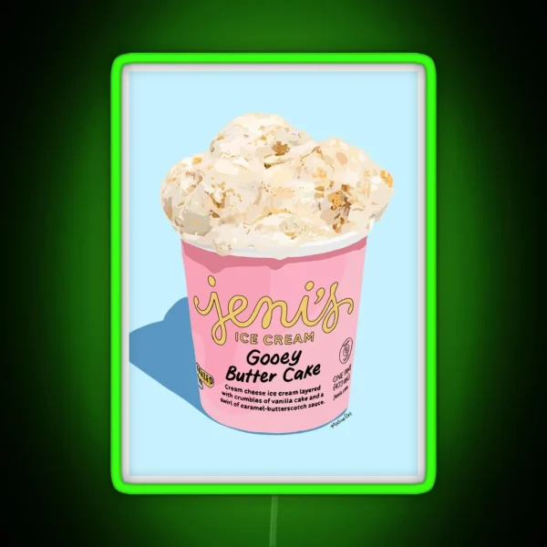 Jeni S Ice Cream Pint Gooey Butter Cake RGB Neon Sign