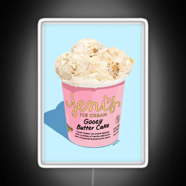 Jeni S Ice Cream Pint Gooey Butter Cake RGB Neon Sign