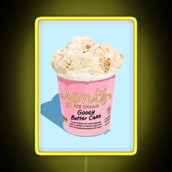 Jeni S Ice Cream Pint Gooey Butter Cake RGB Neon Sign