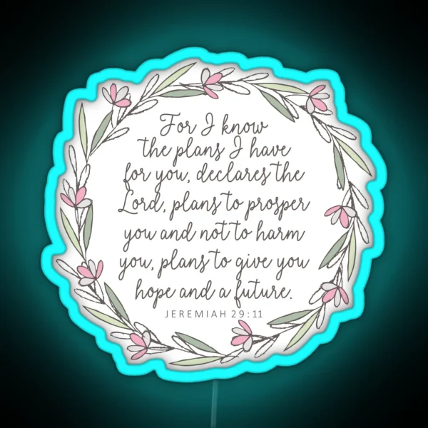Jeremiah 29 11 Bible Verse RGB Neon Sign