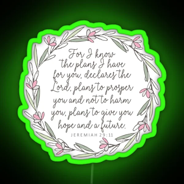 Jeremiah 29 11 Bible Verse RGB Neon Sign