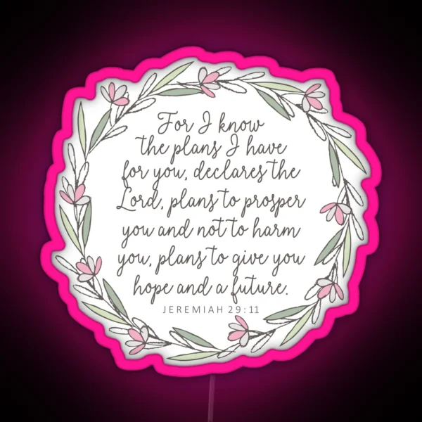 Jeremiah 29 11 Bible Verse RGB Neon Sign