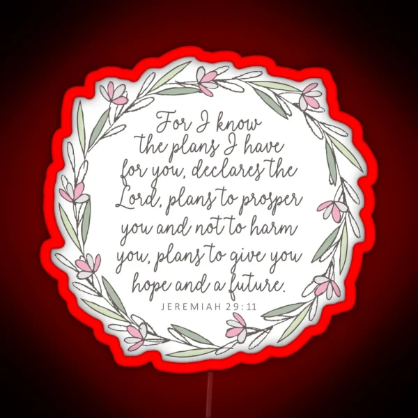 Jeremiah 29 11 Bible Verse RGB Neon Sign