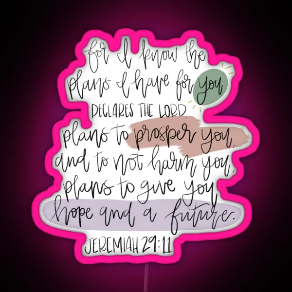 Jeremiah 29 11 RGB Neon Sign