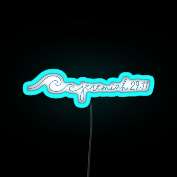 Jeremiah 29 11 Waves Bible Verse RGB Neon Sign