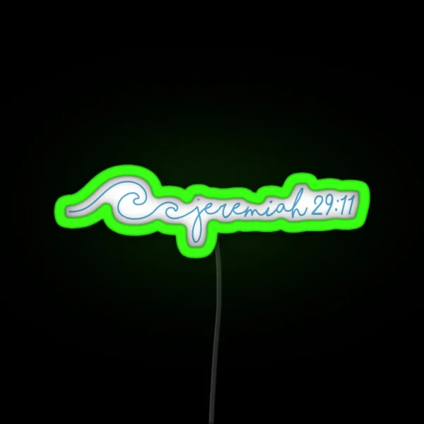 Jeremiah 29 11 Waves Bible Verse RGB Neon Sign
