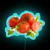 Vibrant Neon Kitchen Decoration Featuring Fresh Jersey Tomatoes and Basil Logo