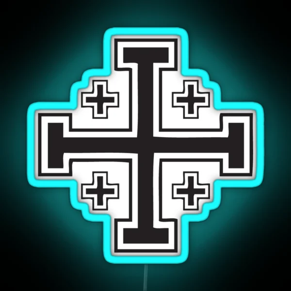 Jerusalem Cross RGB Neon Sign