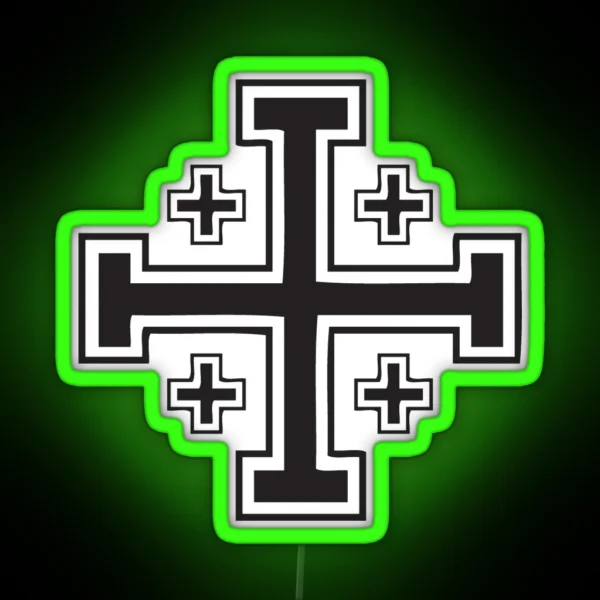 Jerusalem Cross RGB Neon Sign