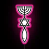 RGB LED Sign with Iconic Christian and Jewish Symbols Displayed