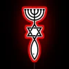 RGB LED Neon Sign Featuring Sacred Jewish and Christian Symbols