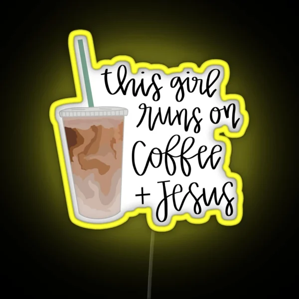 Jesus And Coffee RGB Neon Sign