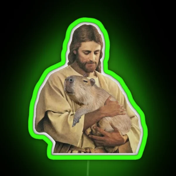 Jesus Capybara RGB Neon Sign