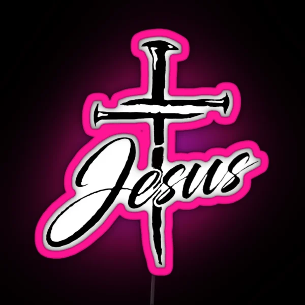 Jesus Christ Cross Nails RGB Neon Sign