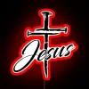 Jesus Christ Cross Symbolism Faith and Sacrifice Illuminated Neon Sign