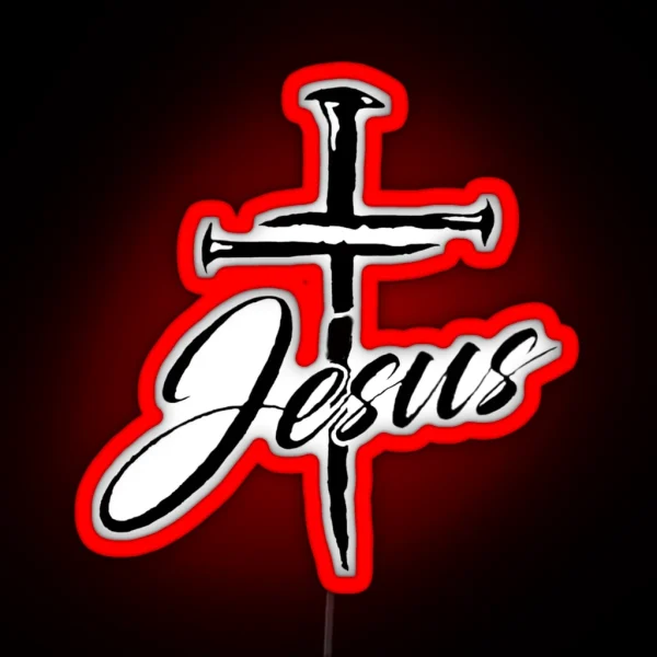 Jesus Christ Cross Nails RGB Neon Sign