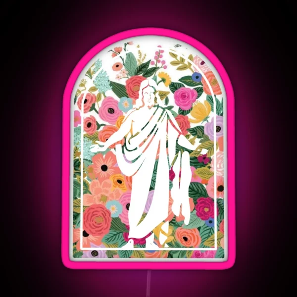 Jesus Christ Floral RGB Neon Sign