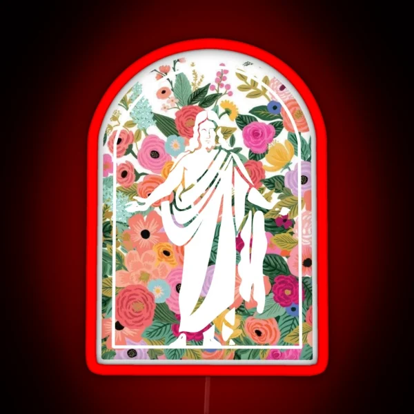 Jesus Christ Floral RGB Neon Sign