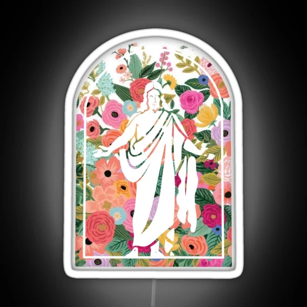 Jesus Christ Floral RGB Neon Sign