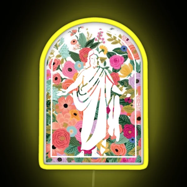 Jesus Christ Floral RGB Neon Sign