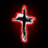 Christian Faith Illuminated with Vibrant Neon Jesus Christ on the Cross.
