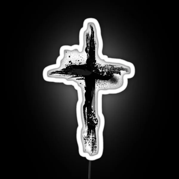 Jesus Christ On The Cross Christian Symbol Artistic RGB Neon Sign