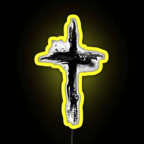 Jesus Christ On The Cross Christian Symbol Artistic RGB Neon Sign
