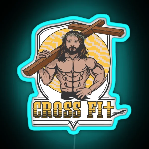 Jesus Crossfit RGB Neon Sign