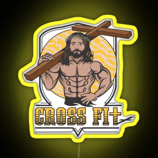 Jesus Crossfit RGB Neon Sign