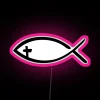 Vibrant RGB LED Jesus Fish Cross Neon Sign Home Decor Accent