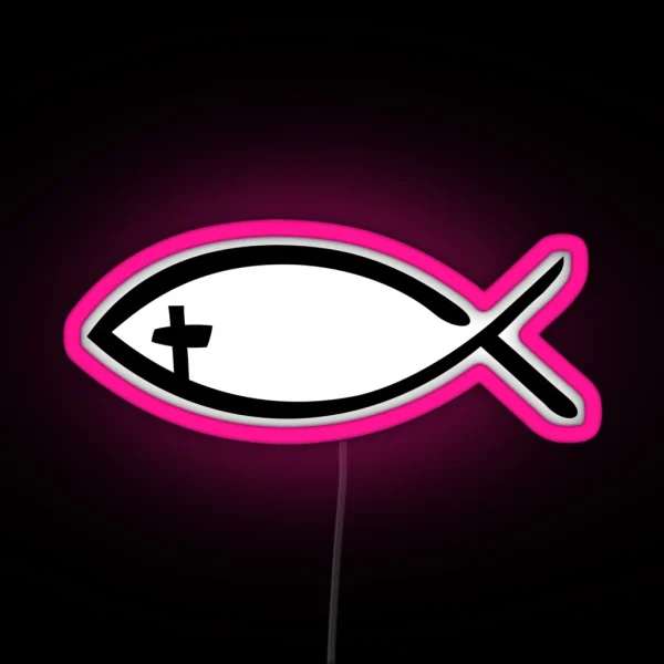 Jesus Fish Cross RGB Neon Sign