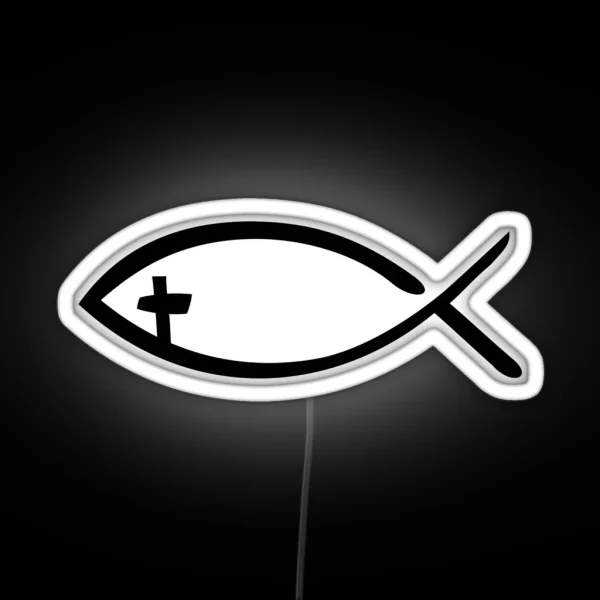 Jesus Fish Cross RGB Neon Sign
