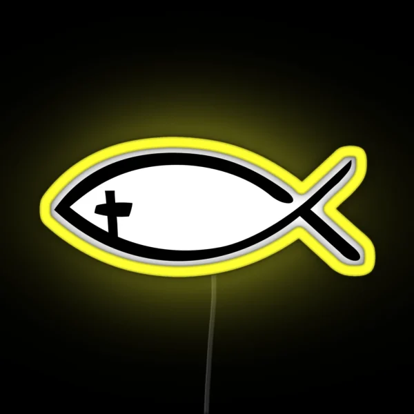 Jesus Fish Cross RGB Neon Sign