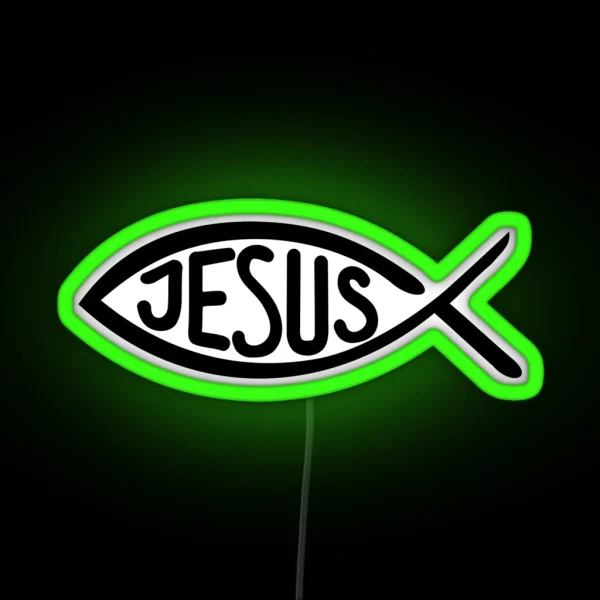 Jesus Fish RGB Neon Sign