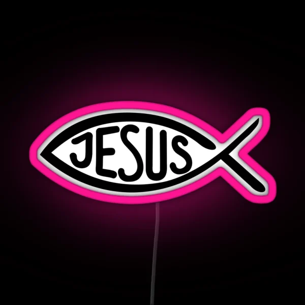 Jesus Fish RGB Neon Sign