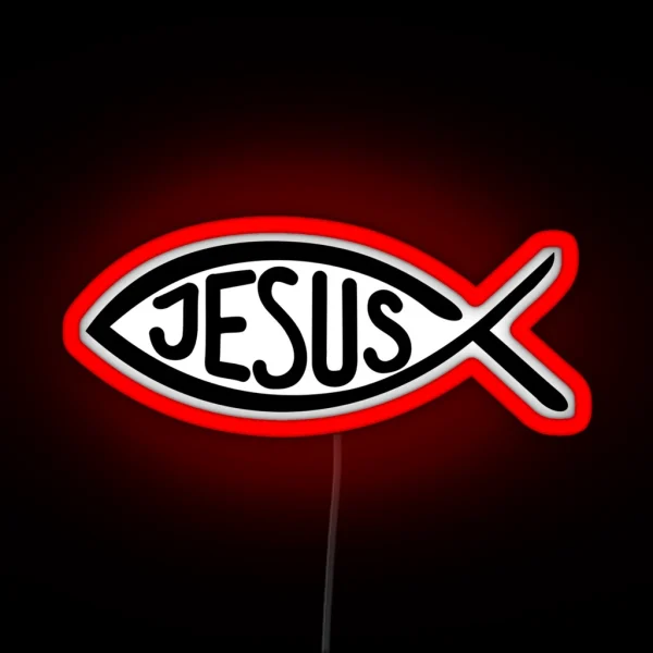 Jesus Fish RGB Neon Sign