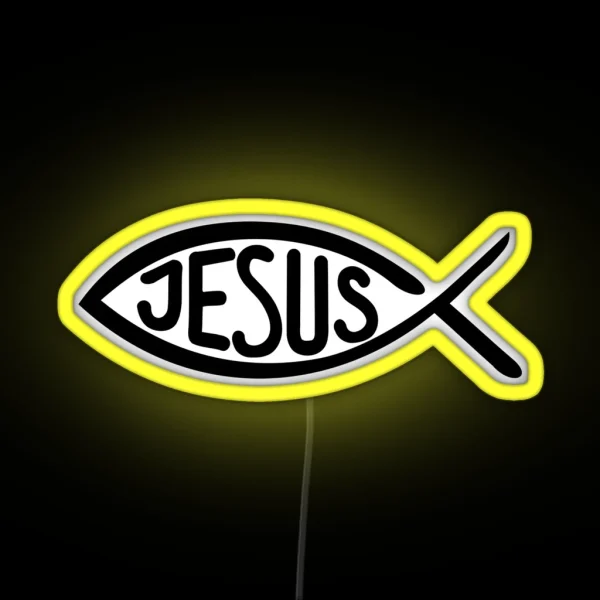 Jesus Fish RGB Neon Sign