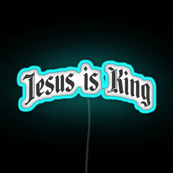 Jesus Is King Cool Fun RGB Neon Sign
